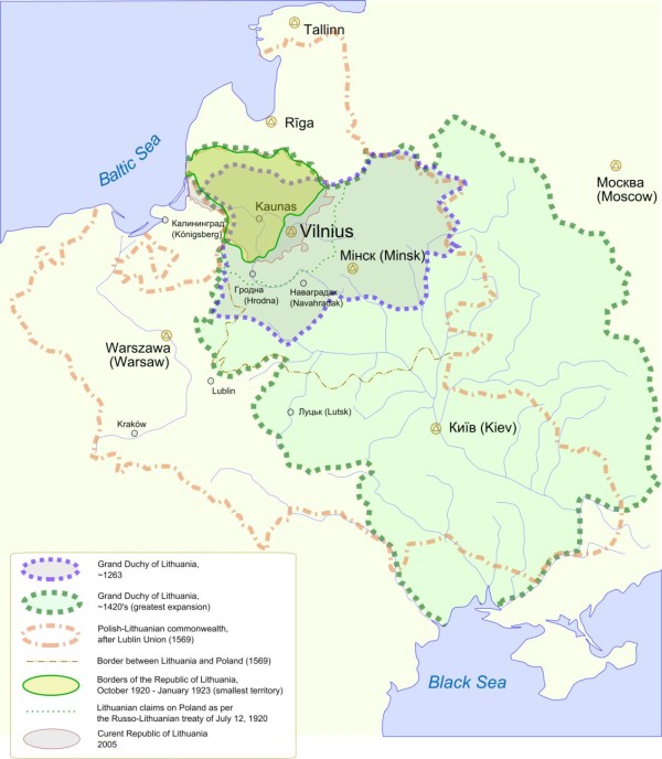 Map of Lithuania (Baltics)
