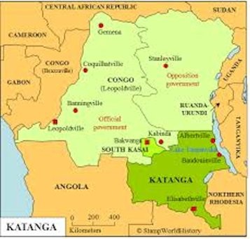 Map of South Kasai (Africa)